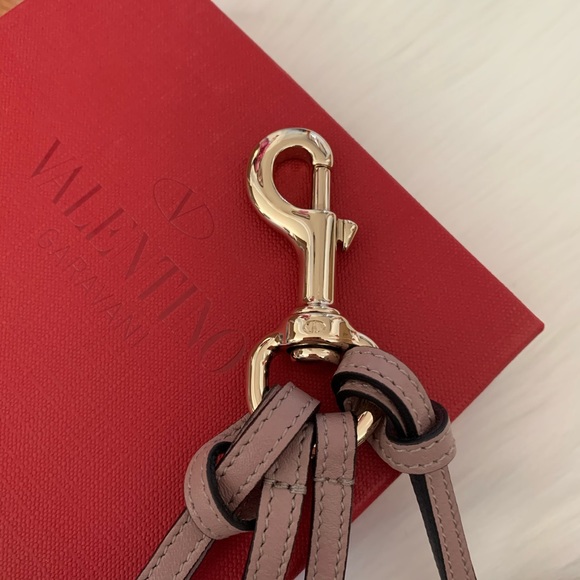 Valentino Leather Studded Keychain Case Holder - Picture 4 of 6